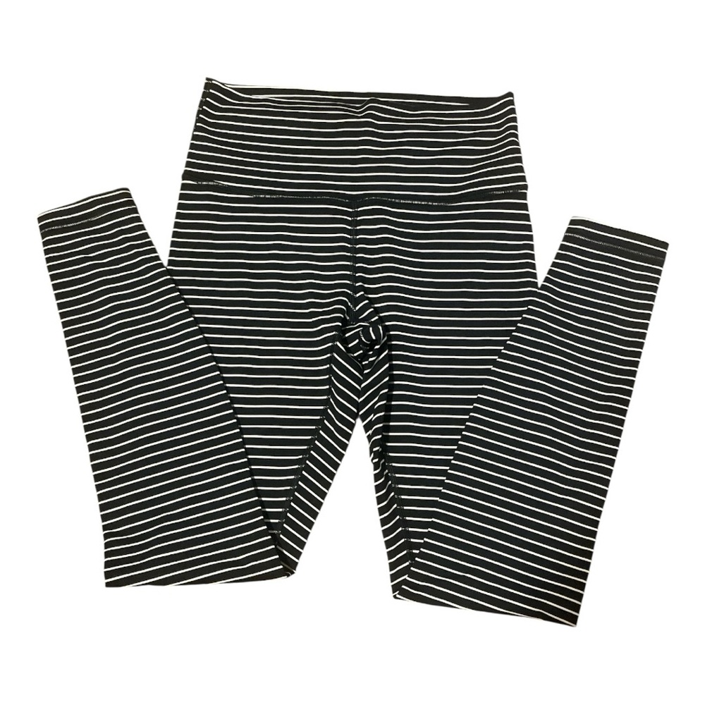 lululemon athletica Black and White Striped Leggings
